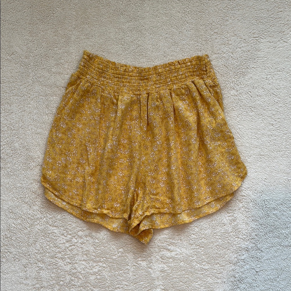 Hollister Yellow High Waist Shorts